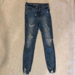 Distressed stretchy American eagle jeans